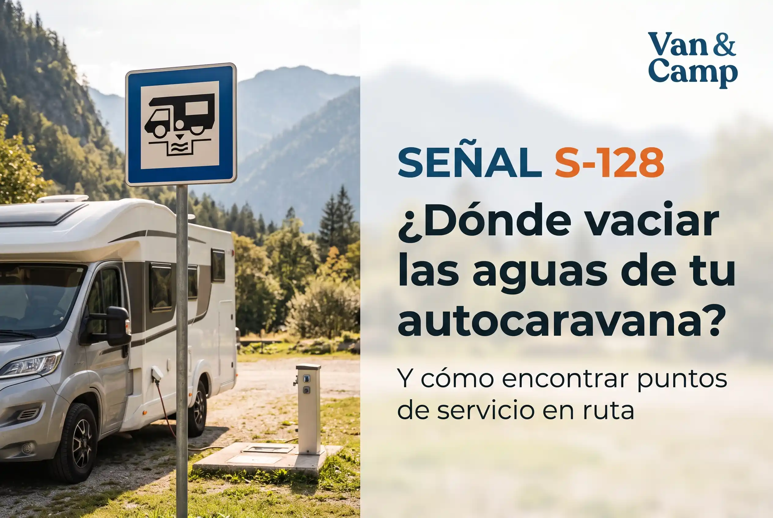 Señal S-128: dónde vaciar las aguas de tu autocaravana y cómo encontrar puntos de servicio